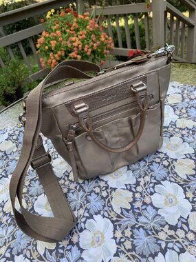 MZ Wallace Mayfair Crossbody Champagne Gold Metallic Like New